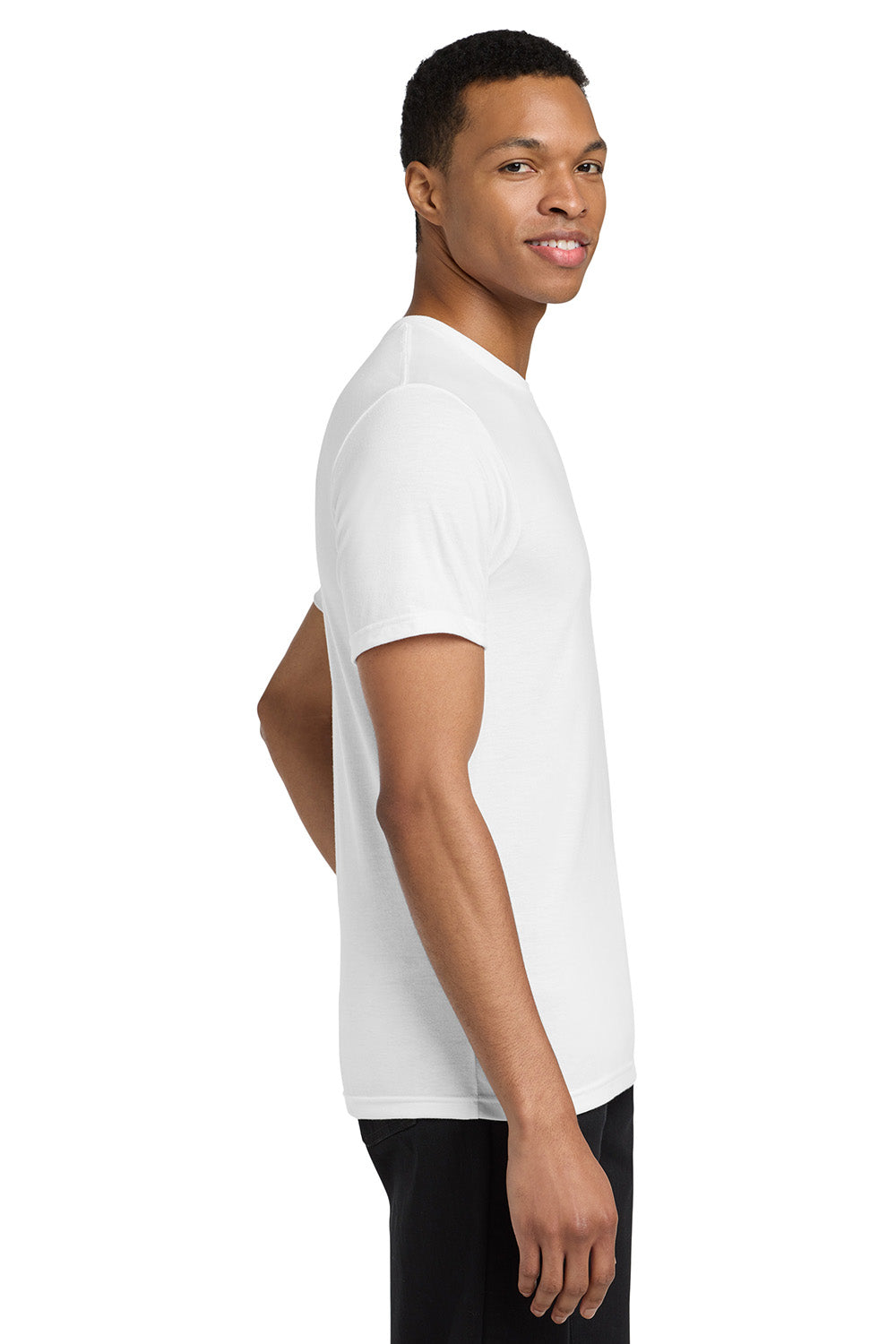 Gildan 6750 Mens Short Sleeve Crewneck T-Shirt White Model Side