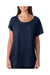 Next Level 6760 Womens Dolman Jersey Short Sleeve Scoop Neck T-Shirt Vintage Navy Blue Model Front