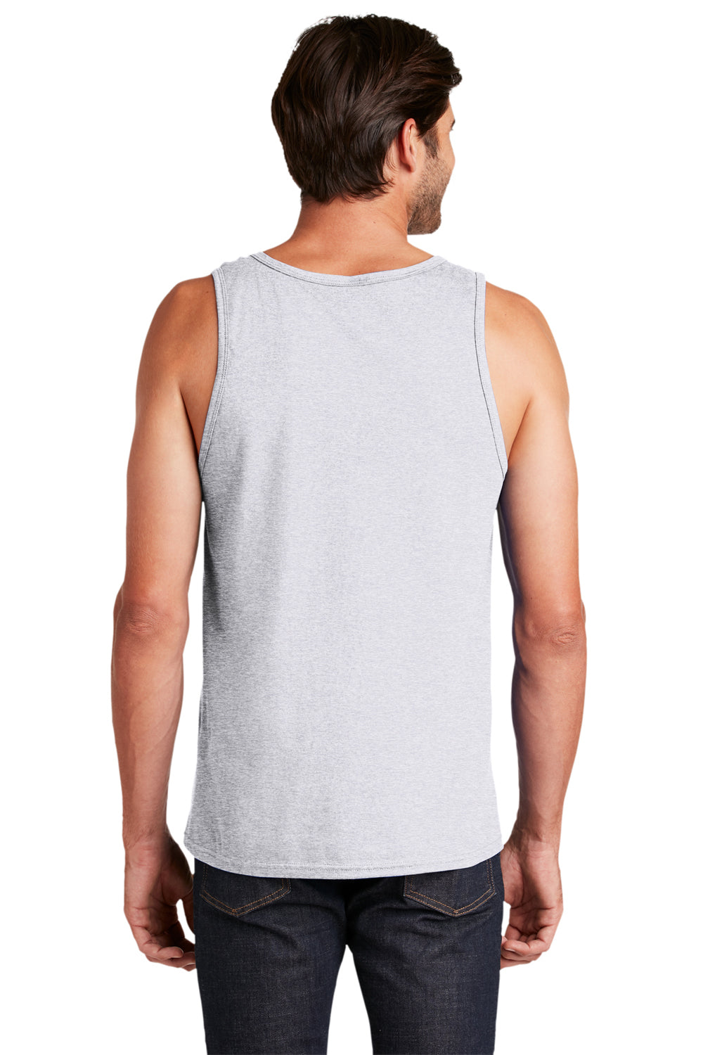 District DT5300 Mens The Concert Tank Top Heather White Model Back