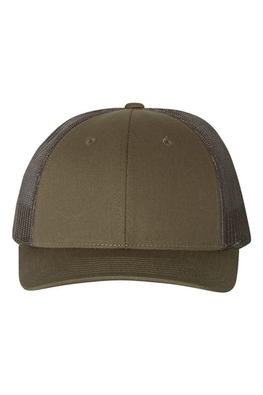Richardson 115 Mens Low Pro Trucker Hat Chocolate Chip Brown/Grey Brown Flat Front