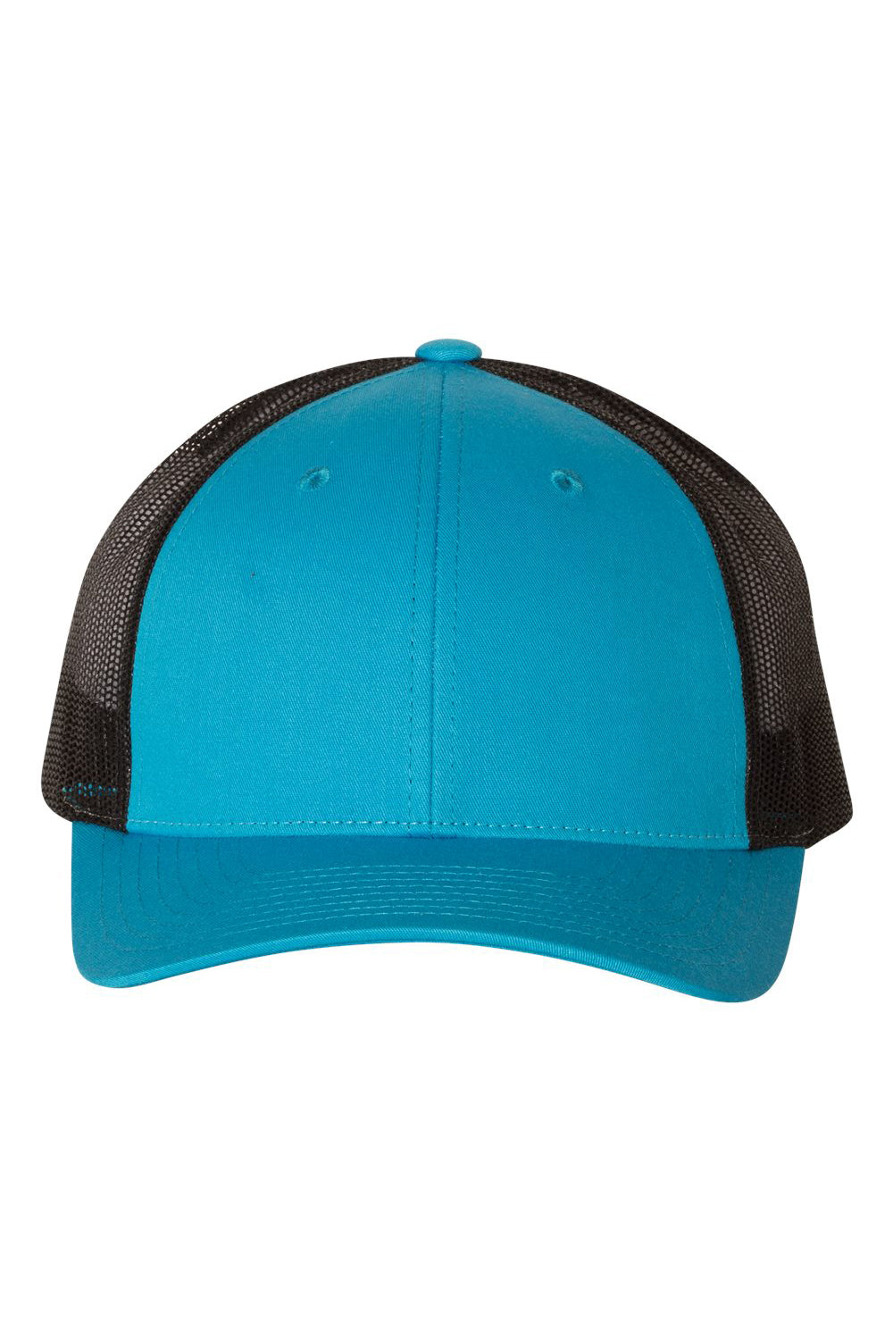 Richardson 115 Mens Low Pro Trucker Hat Cyan Blue/Black Flat Front