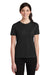 Hanes 4830 Womens Cool DRI FreshIQ Moisture Wicking Short Sleeve Crewneck T-Shirt Black Model Front