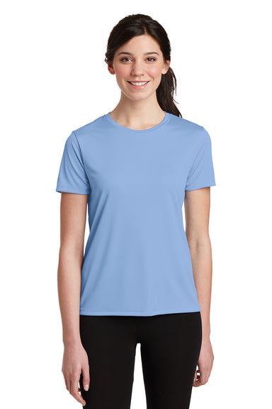 Hanes 4830 Womens Cool DRI FreshIQ Moisture Wicking Short Sleeve Crewneck T-Shirt Light Blue Model Front