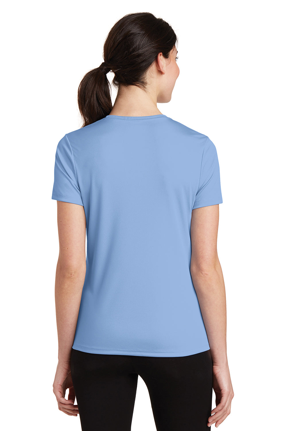 Hanes 4830 Womens Cool DRI FreshIQ Moisture Wicking Short Sleeve Crewneck T-Shirt Light Blue Model Back