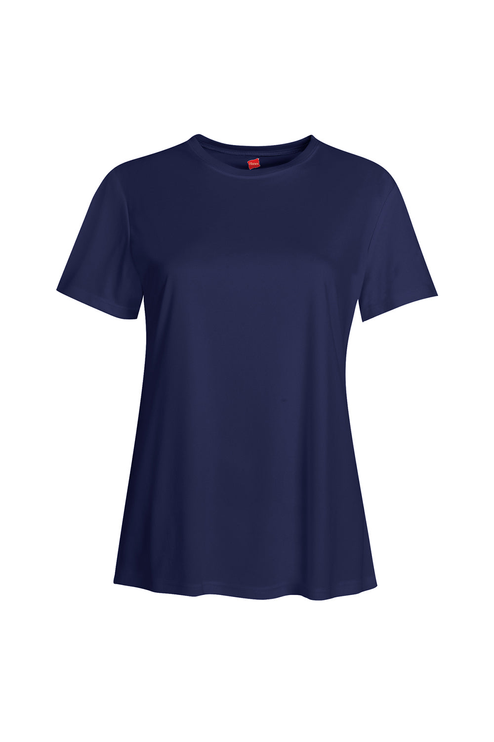 Hanes 4830 Womens Cool DRI FreshIQ Moisture Wicking Short Sleeve Crewneck T-Shirt Navy Blue Flat Front