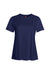 Hanes 4830 Womens Cool DRI FreshIQ Moisture Wicking Short Sleeve Crewneck T-Shirt Navy Blue Flat Front