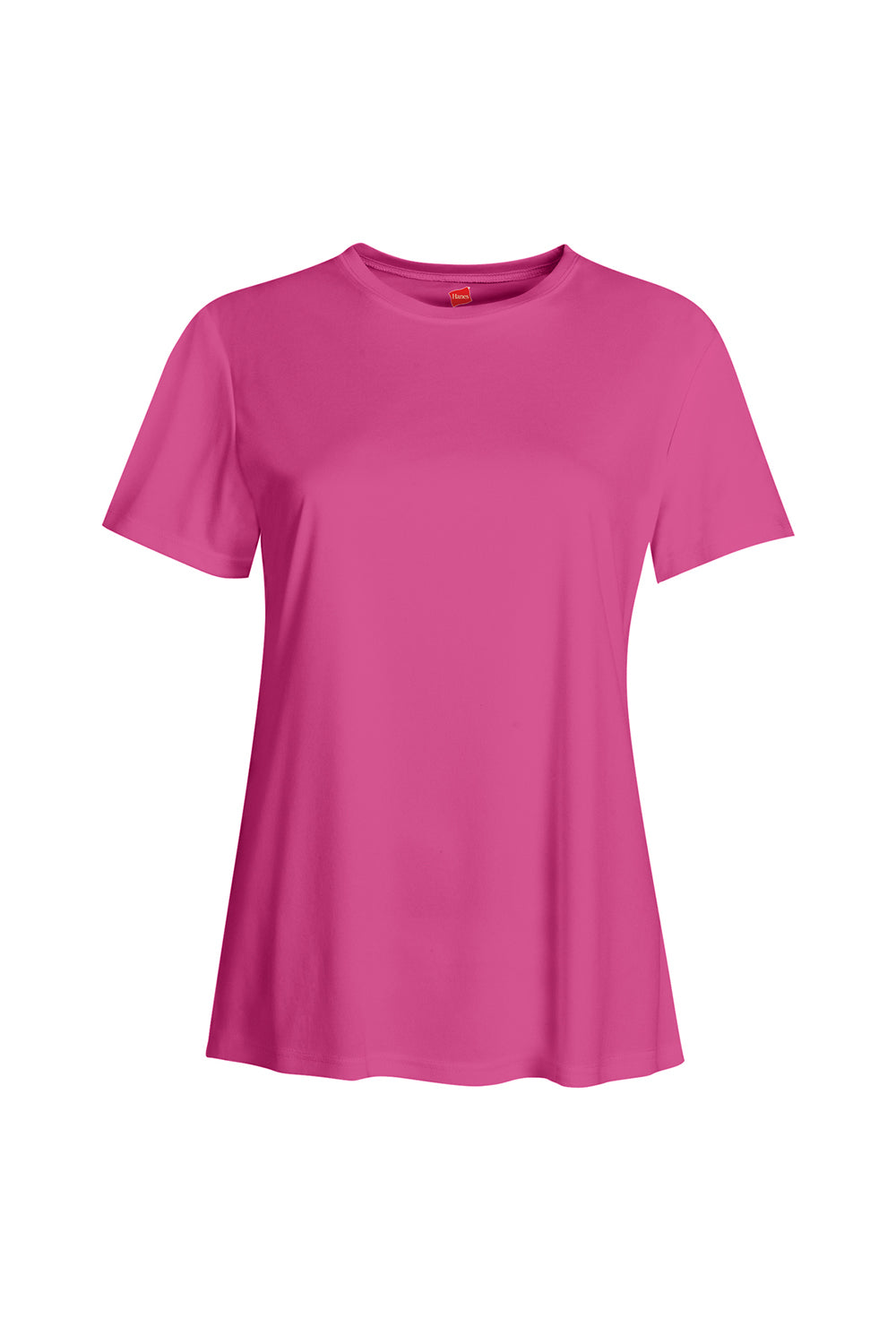 Hanes 4830 Womens Cool DRI FreshIQ Moisture Wicking Short Sleeve Crewneck T-Shirt Wow Pink Flat Front