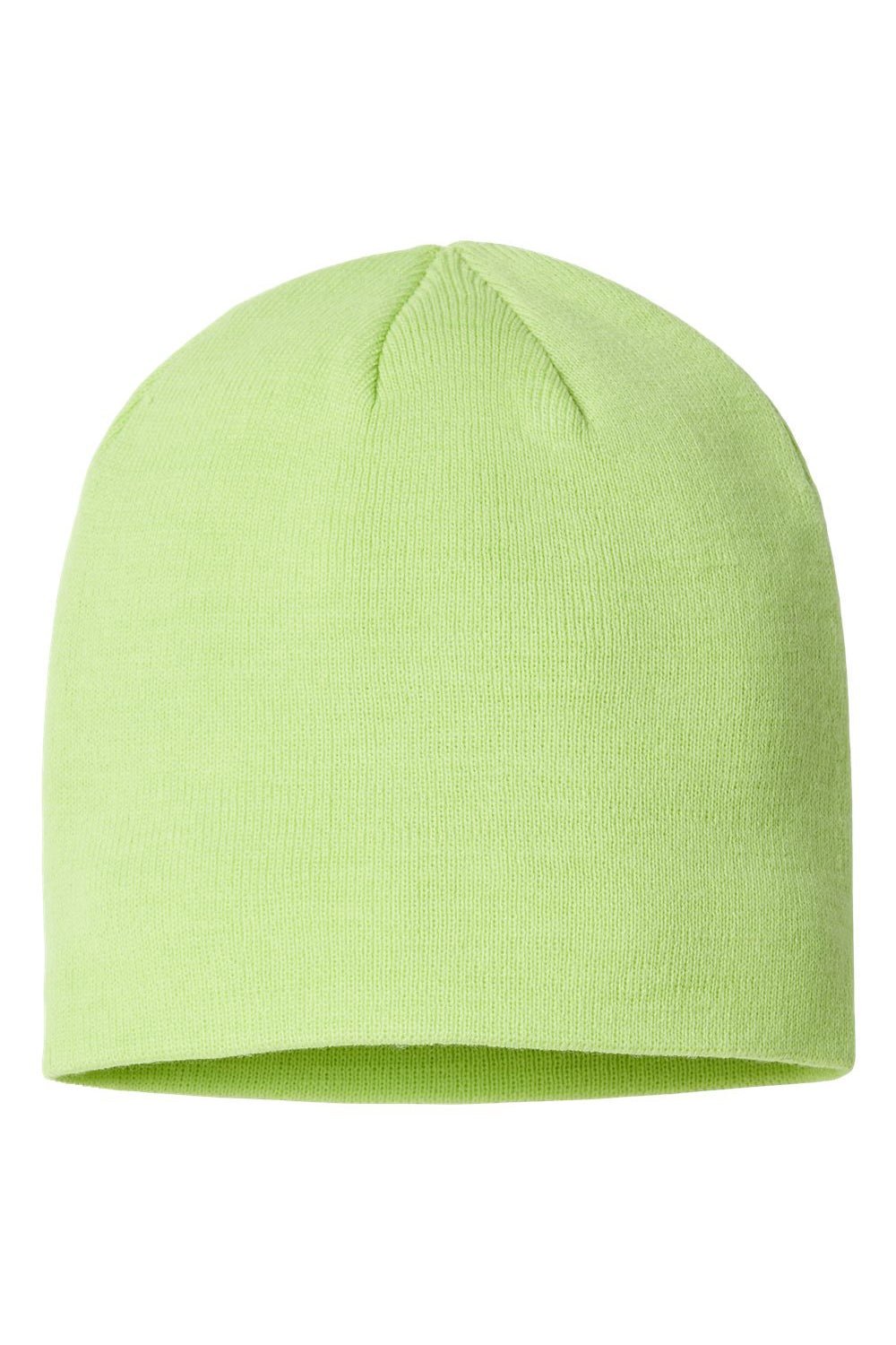 Atlantis Headwear HOLLY Mens Sustainable Beanie Acid Green Flat Front