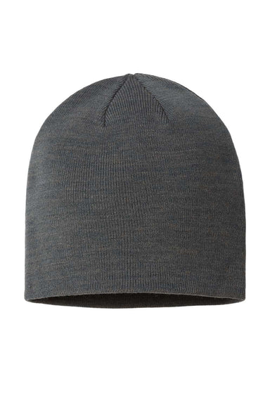 Atlantis Headwear HOLLY Mens Sustainable Beanie Dark Grey Flat Front