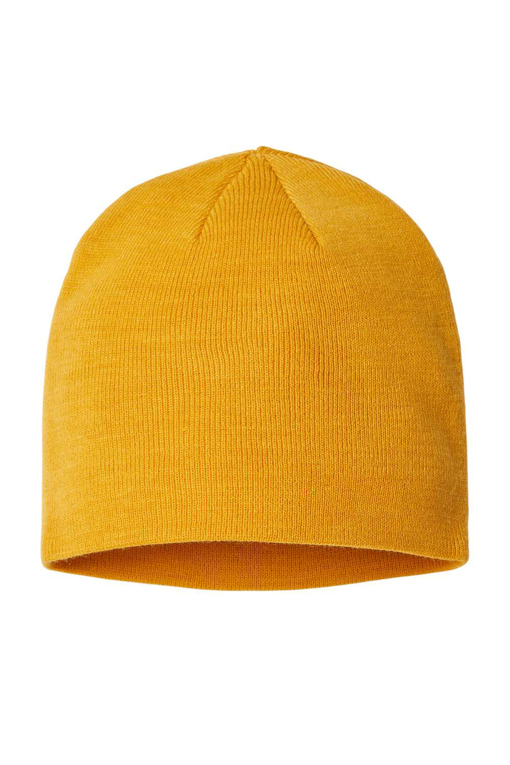 Atlantis Headwear HOLLY Mens Sustainable Beanie Mustard Yellow Flat Front