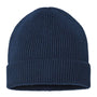 Atlantis Headwear Mens Sustainable Fine Rib Cuffed Beanie - Navy Blue - NEW