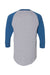 Augusta Sportswear 4420 Mens Raglan 3/4 Sleeve Crewneck T-Shirt Heather Grey/Royal Blue Flat Back