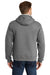 CornerStone CS625 Mens Water Resistant Fleece Full Zip Hooded Sweatshirt Hoodie Grey Model Back