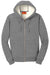 CornerStone CS625 Mens Water Resistant Fleece Full Zip Hooded Sweatshirt Hoodie Grey Flat Front