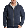 CornerStone Mens Water Resistant Fleece Full Zip Hooded Sweatshirt Hoodie - Navy Blue