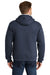 CornerStone CS625 Mens Water Resistant Fleece Full Zip Hooded Sweatshirt Hoodie Navy Blue Model Back