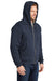 CornerStone CS625 Mens Water Resistant Fleece Full Zip Hooded Sweatshirt Hoodie Navy Blue Model 3q