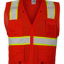 Kishigo Mens EV Series Enhanced Visibility Multi Pocket Mesh Vest - Red/Lime Green - NEW