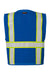 Kishigo B100-111 Mens EV Series Enhanced Visibility Multi Pocket Mesh Vest Royal Blue/Lime Green Flat Back