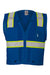 Kishigo B100-111 Mens EV Series Enhanced Visibility Multi Pocket Mesh Vest Royal Blue/Lime Green Flat Front