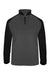 Badger 4006 Mens Ultimate SoftLock Moisture Wicking 1/4 Zip Pullover Graphite Grey/Black Flat Front