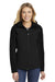 Port Authority L335 Womens Core Wind & Water Resistant Full Zip Hooded Jacket Black Model Front