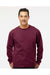 Independent Trading Co. SS3000 Mens Crewneck Sweatshirt Maroon Model Front