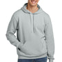 Jerzees Mens Eco Premium Moisture Wicking Hooded Sweatshirt Hoodie w/ Pouch Pocket - Heather Frost Grey