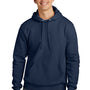 Jerzees Mens Eco Premium Moisture Wicking Hooded Sweatshirt Hoodie w/ Pouch Pocket - Navy Blue