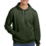 Jerzees Mens Eco Premium Moisture Wicking Hooded Sweatshirt Hoodie w/ Pouch Pocket - Heather Military Green