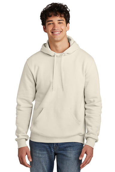 Jerzees 700M/700MR Mens Eco Premium Moisture Wicking Hooded Sweatshirt Hoodie w/ Pouch Pocket Heather Sweet Cream Model Front