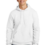 Jerzees Mens Eco Premium Moisture Wicking Hooded Sweatshirt Hoodie w/ Pouch Pocket - White