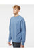 Independent Trading Co. PRM3500 Mens Pigment Dyed Crewneck Sweatshirt Light Blue Model Side