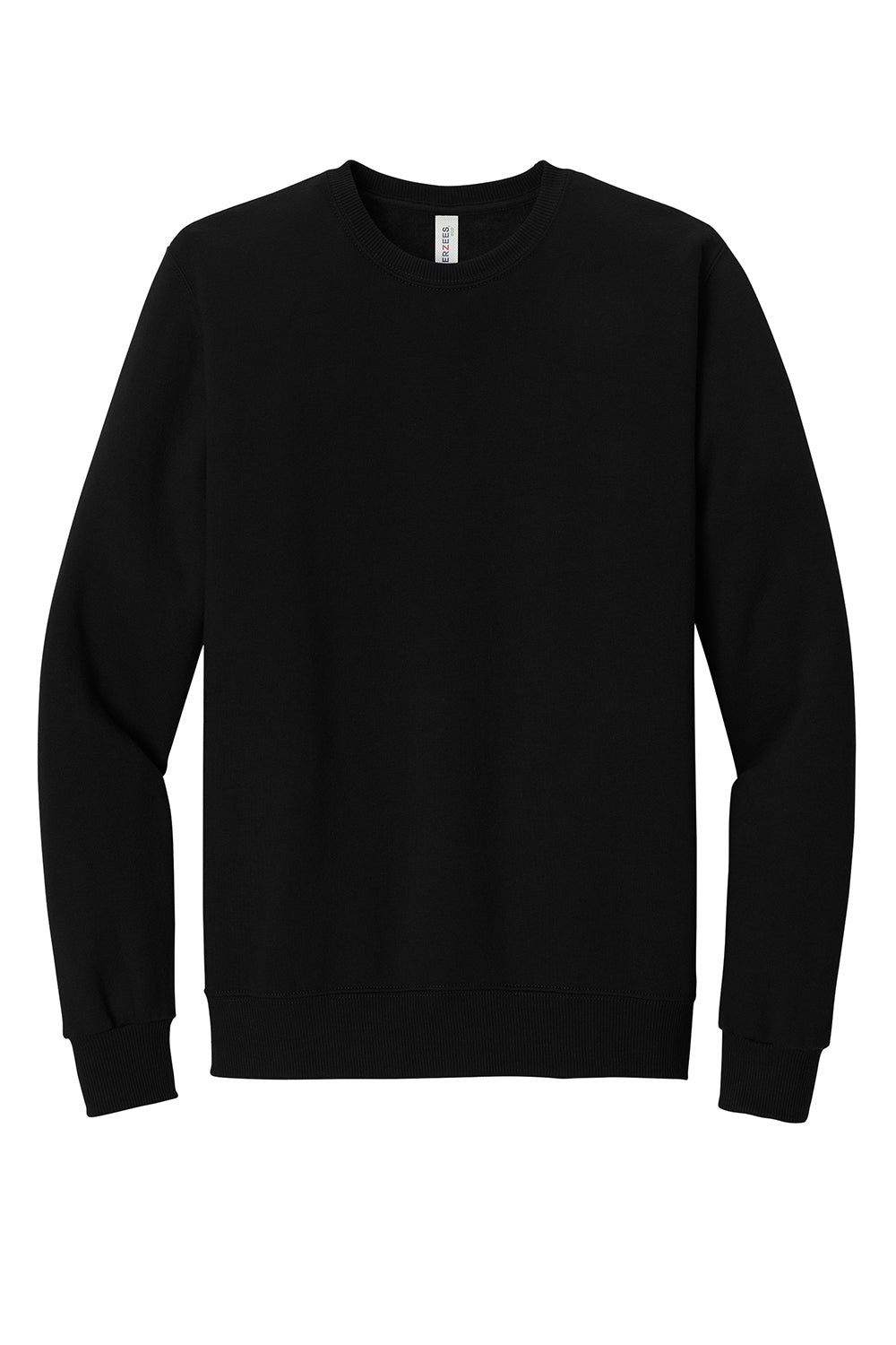 Jerzees 701M/701MR Mens Eco Premium Moisture Wicking Crewneck Sweatshirt Ink Black Flat Front