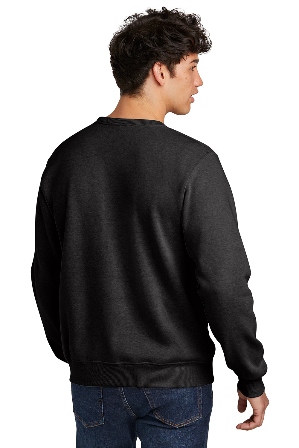 Jerzees 701M/701MR Mens Eco Premium Moisture Wicking Crewneck Sweatshirt Heather Ink Black Model Back