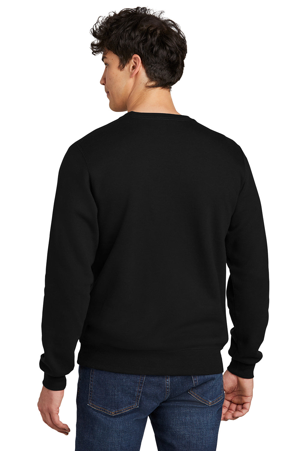 Jerzees 701M/701MR Mens Eco Premium Moisture Wicking Crewneck Sweatshirt Ink Black Model Back