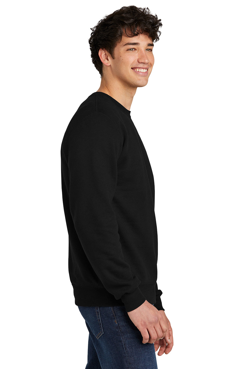 Jerzees 701M/701MR Mens Eco Premium Moisture Wicking Crewneck Sweatshirt Ink Black Model Side