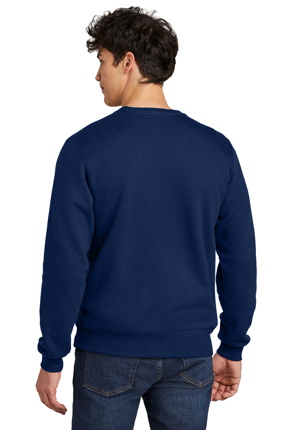 Jerzees 701M/701MR Mens Eco Premium Moisture Wicking Crewneck Sweatshirt Navy Blue Model Back