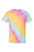 Dyenomite 200TL Mens Tilt Tie Dyed Short Sleeve Crewneck T-Shirt Aerial Flat Front