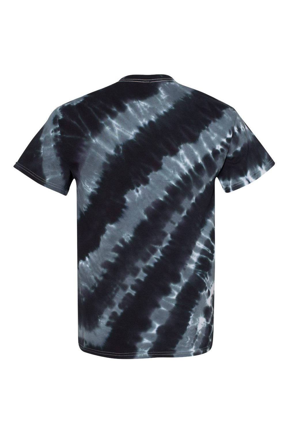 Dyenomite 200TL Mens Tilt Tie Dyed Short Sleeve Crewneck T-Shirt Black Flat Back