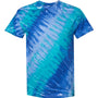 Dyenomite Mens Tilt Tie Dyed Short Sleeve Crewneck T-Shirt - Blue - Closeout