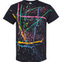 Dyenomite Mens Splatter Short Sleeve Crewneck T-Shirt - Black/Rainbow