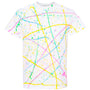 Dyenomite Mens Splatter Short Sleeve Crewneck T-Shirt - White/Rainbow