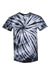 Dyenomite 200CC Mens Contrast Cyclone Tie Dyed Short Sleeve Crewneck T-Shirt Black Flat Front