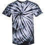 Dyenomite Mens Contrast Cyclone Tie Dyed Short Sleeve Crewneck T-Shirt - Black - Closeout