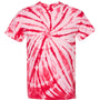 Dyenomite Mens Contrast Cyclone Tie Dyed Short Sleeve Crewneck T-Shirt - Red - Closeout