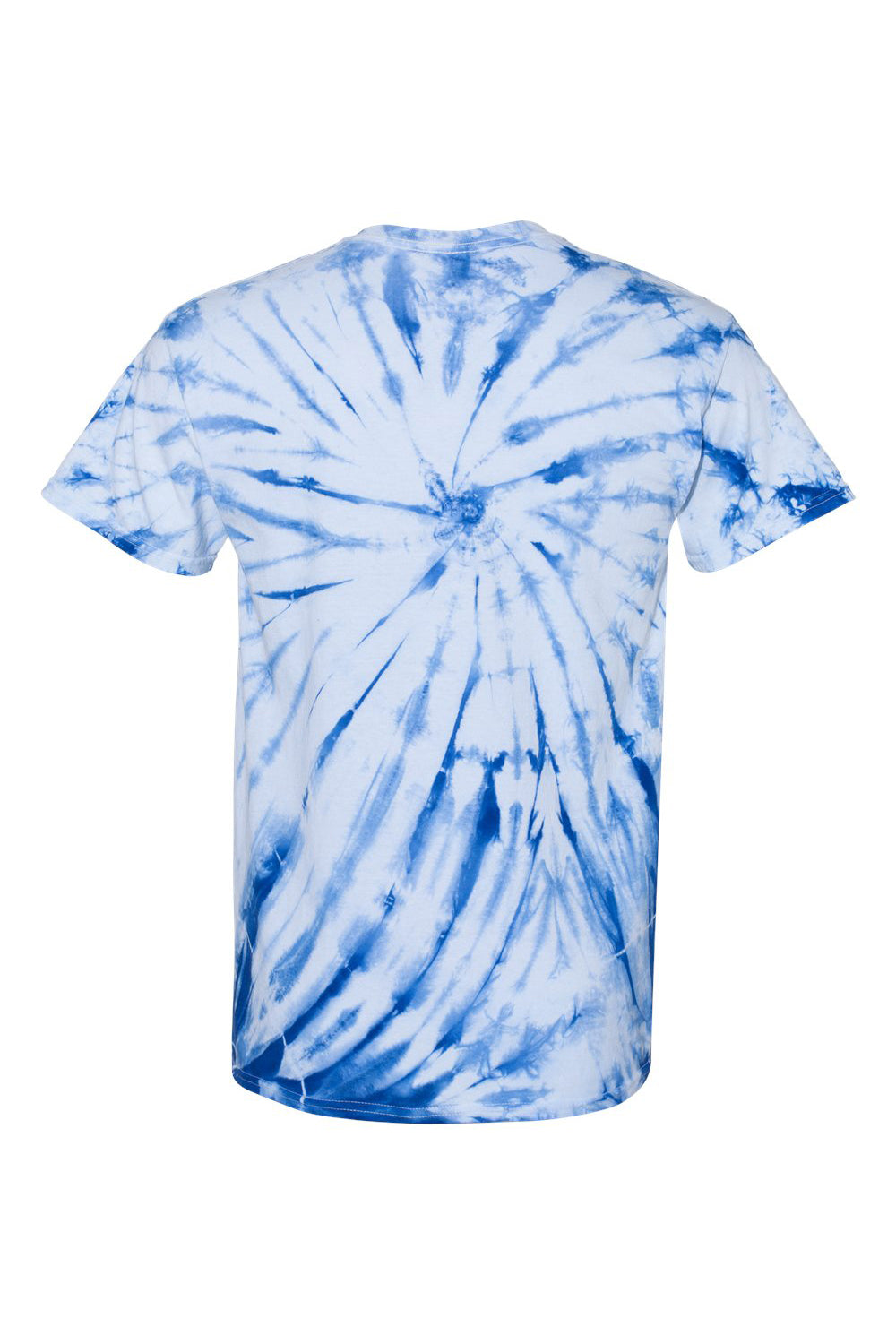 Dyenomite 200CC Mens Contrast Cyclone Tie Dyed Short Sleeve Crewneck T-Shirt Royal Blue Flat Back