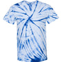 Dyenomite Mens Contrast Cyclone Tie Dyed Short Sleeve Crewneck T-Shirt - Royal Blue - Closeout