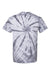 Dyenomite 200CC Mens Contrast Cyclone Tie Dyed Short Sleeve Crewneck T-Shirt Silver Grey Flat Back