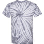 Dyenomite Mens Contrast Cyclone Tie Dyed Short Sleeve Crewneck T-Shirt - Silver Grey - Closeout